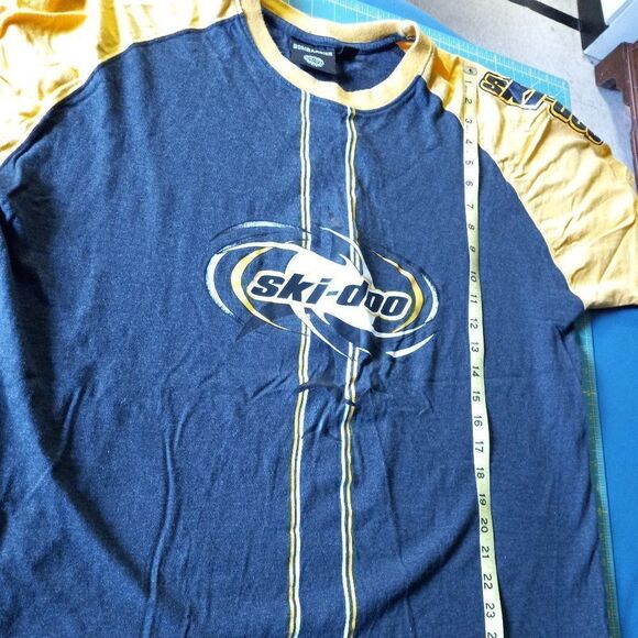 Snowmobile Ski-doo Mens TG/XL Short Sleeve Gray/Yellow T-shirt Snow Sports - Picture 5 of 9